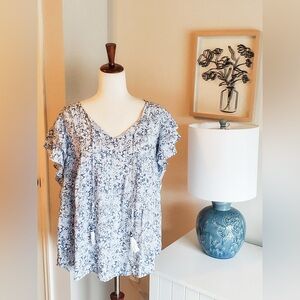 Floral Blue Women's Top